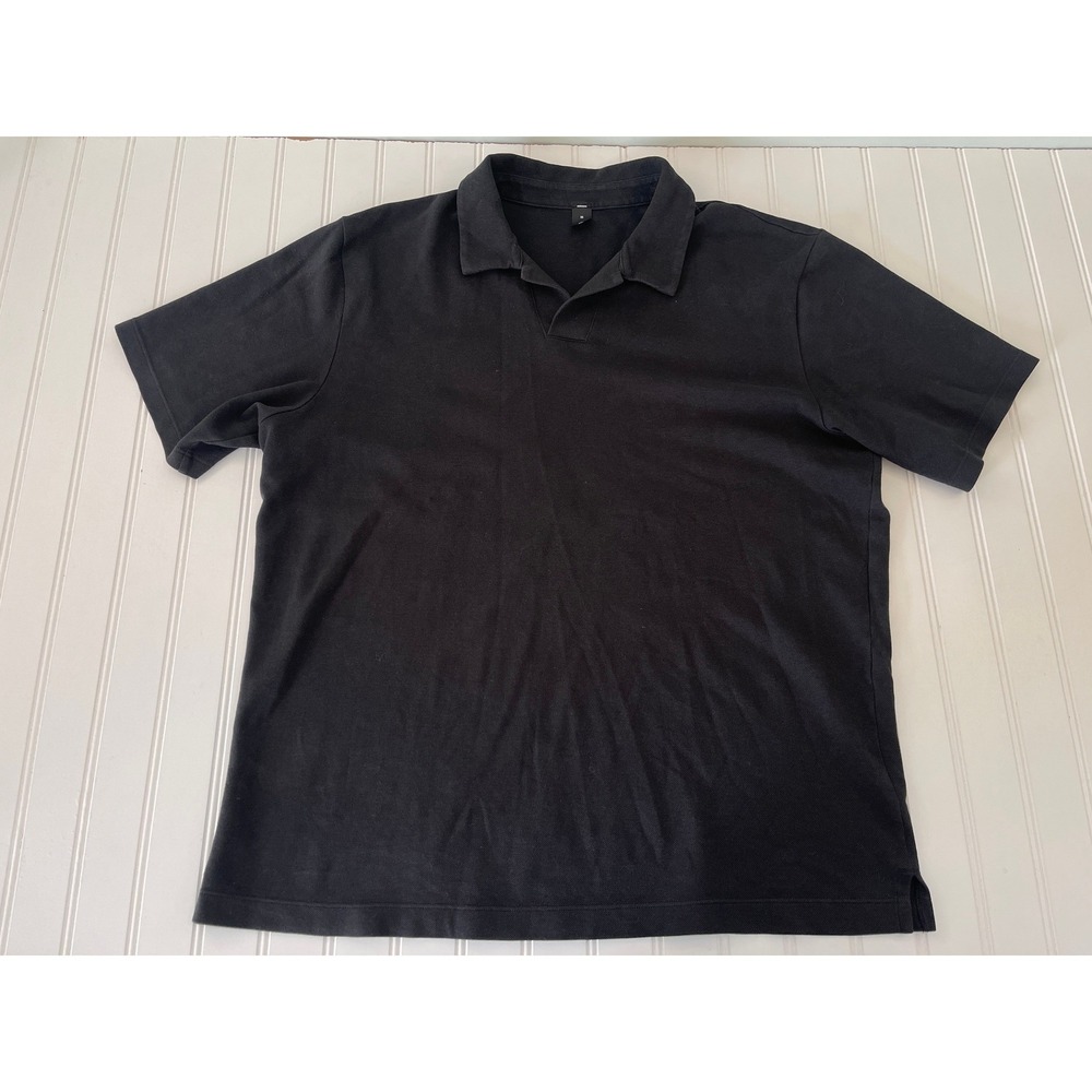 Lululemon Mens Polo Shirt Black Short Sleeve Classic Everyday Size Medium